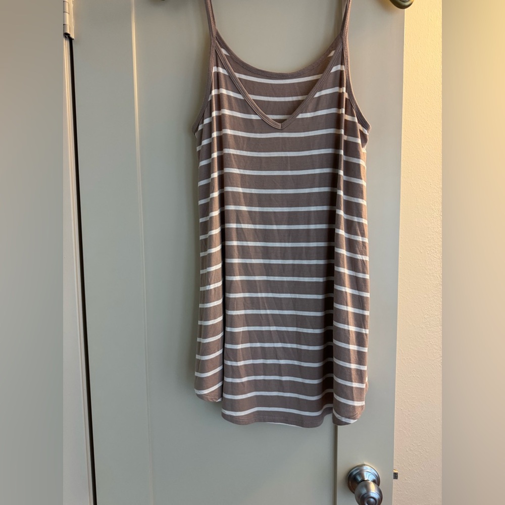 Striped Brown and White Women's Top